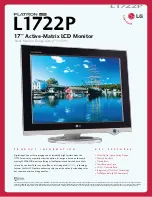 LG Flatron L1722P Specifications preview
