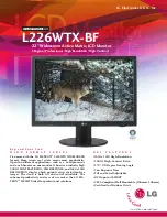 LG Flatron L226WTX-BF Specification Sheet предпросмотр