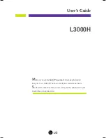 Предварительный просмотр 1 страницы LG FLATRON L3000H User Manual