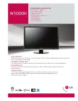 LG Flatron W3000H Specification Sheet preview