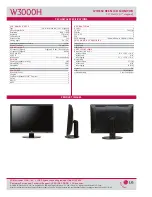 Preview for 2 page of LG Flatron W3000H Specification Sheet