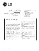 Preview for 1 page of LG Gas Cooktop Installation Instructions Manual