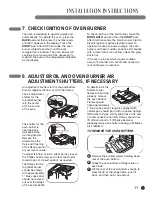 Preview for 11 page of LG GAS RANGE Installation Instructions Manual