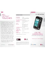 Preview for 1 page of LG Genesis US760 Specifications