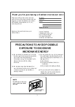 Preview for 2 page of LG Goldstar MA-1303BRV Owner'S Manual & Cooking Manual