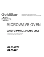 LG GoldStar MA7542B Owner'S Manual & Cooking Manual предпросмотр