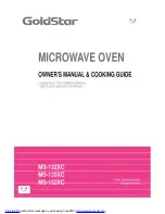 Предварительный просмотр 1 страницы LG GoldStar MS-132XC Owner'S Manual & Cooking Manual