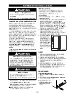 Preview for 12 page of LG GRL2187EP Owner'S Manual