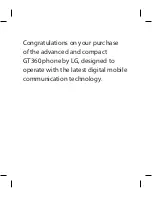 Preview for 4 page of LG GT360 User Manual