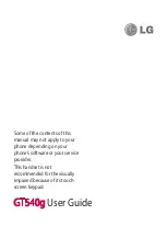 Preview for 1 page of LG GT540G User Manual