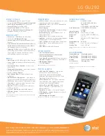 Preview for 2 page of LG GU292 Specifications