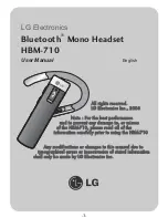 LG HBM-710 User Manual preview