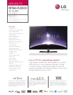 LG INFINIA 47LE8500 Specifications preview