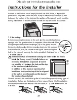 Предварительный просмотр 22 страницы LG KA67210FS Installation And Operating Instructions Manual