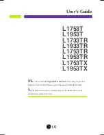 LG L1733TR-SF -  - 17" LCD Monitor User Manual preview