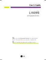 Preview for 1 page of LG L192WS -  - 19" LCD Monitor User Manual