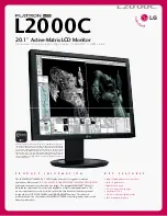 Предварительный просмотр 1 страницы LG L2000C -  - 20.1" LCD Monitor Specification Sheet