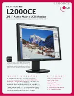 Предварительный просмотр 1 страницы LG L2000CE -  - 20.1" LCD Monitor Specifications