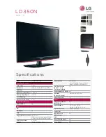 Предварительный просмотр 1 страницы LG LD350N Specifications