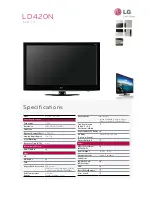 Предварительный просмотр 1 страницы LG LD420N Specifications