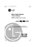 Предварительный просмотр 1 страницы LG LF-U850 -  Micro System Owner'S Manual