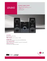 Предварительный просмотр 1 страницы LG LFA840 Specification Sheet