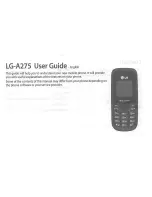 Preview for 1 page of LG LG-A275 U User Manual