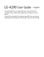 Preview for 1 page of LG LG-A290 User Manual