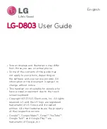 Preview for 2 page of LG LG-D803 User Manual