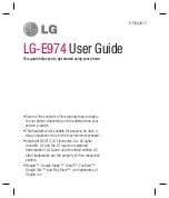 LG LG-E974 User Manual preview