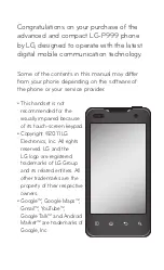 Preview for 3 page of LG LG-P999 User Manual