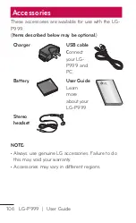 Preview for 106 page of LG LG-P999 User Manual