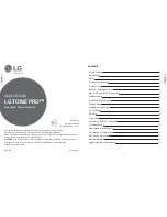 Предварительный просмотр 1 страницы LG LG TONE PRO HBS-910 User Manual