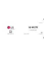 LG LG-W270 Quick Start Manual preview