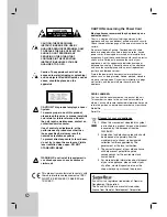 Preview for 2 page of LG LH-RH9500P Owner'S Manual