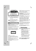 Предварительный просмотр 2 страницы LG LH-T760 Owner'S Manual