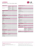 Preview for 2 page of LG LHB306 Specifications