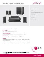 Предварительный просмотр 1 страницы LG LHT754 -  Home Theater System Specifications