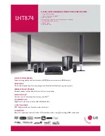 LG LHT874 -  Home Theater System Specification Sheet preview