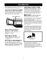 Предварительный просмотр 6 страницы LG LMV-1975ST Owner's manual & cooking guige Owner'S Manual & Cooking Manual