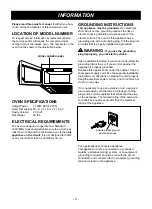 Предварительный просмотр 5 страницы LG LMV-2031SS Owner'S Manual