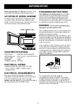 Предварительный просмотр 6 страницы LG LMV1314B Owner'S Manual