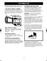 Предварительный просмотр 6 страницы LG LMV1625B Owner'S Manual & Cooking Manual