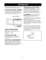 Preview for 6 page of LG LMV1915NV Owner's manual & cooking guige Owner'S Manual