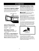 Preview for 6 page of LG LMV1925SB Owner'S Manual & Cooking Manual