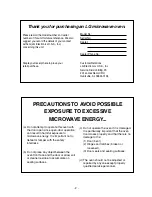 Preview for 2 page of LG LMVH1711ST Owner'S Manual & Cooking Manual