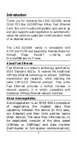Preview for 3 page of LG LNIC-10/100A User Manual