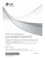 LG Low Ambient Control Kit Installation Manual preview