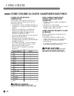 Предварительный просмотр 78 страницы LG LRG30355SB - 30in Gas Range User Manual