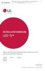 Предварительный просмотр 1 страницы LG LT64 Series Installation Manual